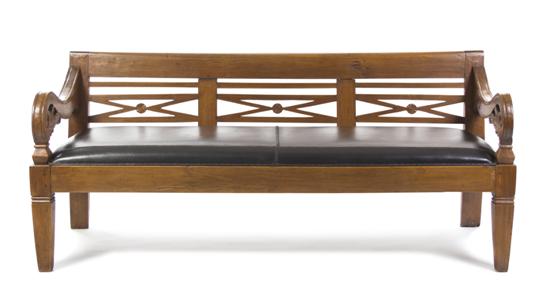 A Carved Oak and Leather