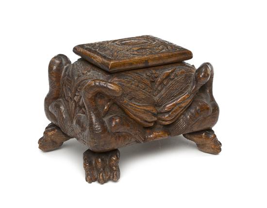 A Carved Oak Box of rectangular