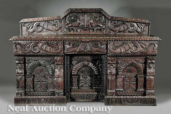 A Carved Oak Buffet 19th c. the
