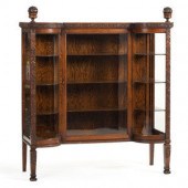 A Carved Oak Vitrine Cabinet a