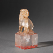 A CARVED ROCK CRYSTAL BEAST SE