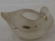 A carved rock crystal swan brush