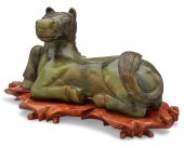 A CARVED SEMIPRECIOUS STONE HO