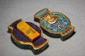 A CARVED SOAPSTONE SEAL WITH<b