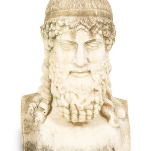 A Carved Stone Bust of Dionysos