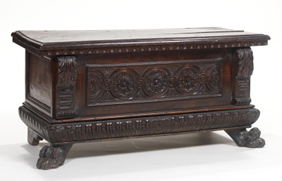 A Carved Walnut Cassone 18th