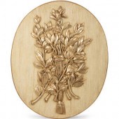 A Carved Walnut Oval Boiserie