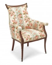 A CARVED WOOD ARMCHAIRA carved