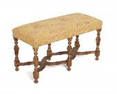 A CARVED WOOD BENCHA carved wo