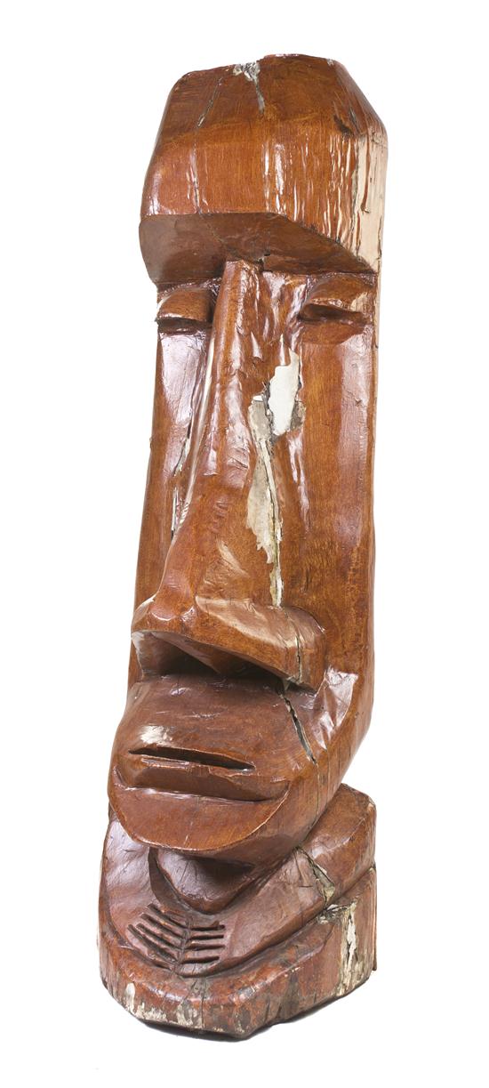 A Carved Wood Easter Island Style