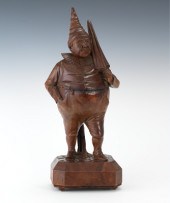 A Carved Wood Figural Tobacco