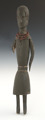 A Carved Wood Figure of an 18th