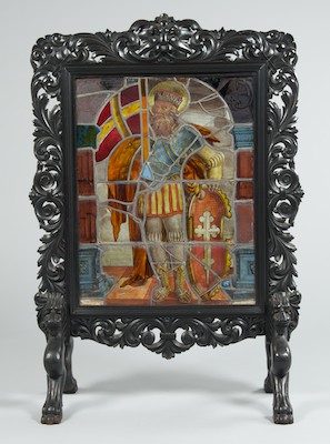 A Carved Wood Fire Screen Fit