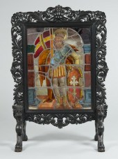 A Carved Wood Fire Screen Fit