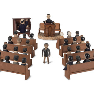 A Carved Wood Folk Art Church Toy