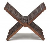 A Carved Wood Koran Stand of X