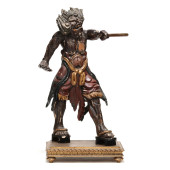 A CARVED WOOD PAINTED JAPANESE