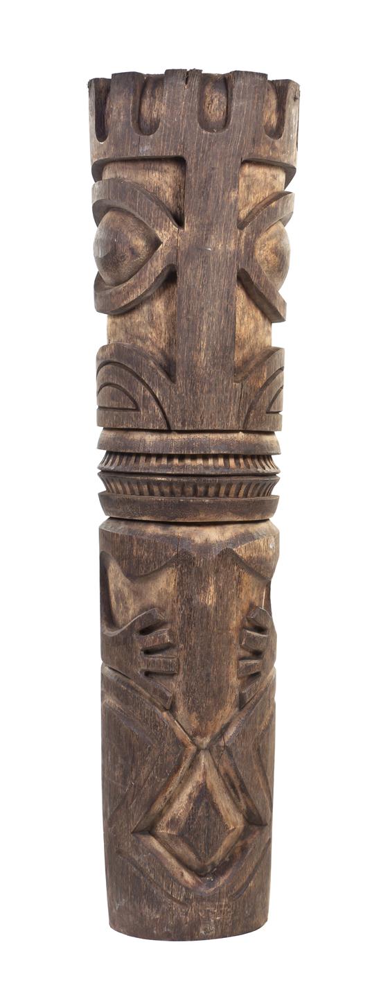 A Carved Wood Tiki Totem