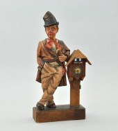 A Carved Wood Whistler Clock T