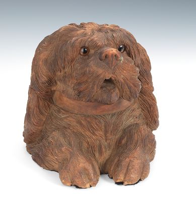 A Carved Wooden Black Forest Dog
