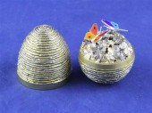 A cased 1970's textured silver