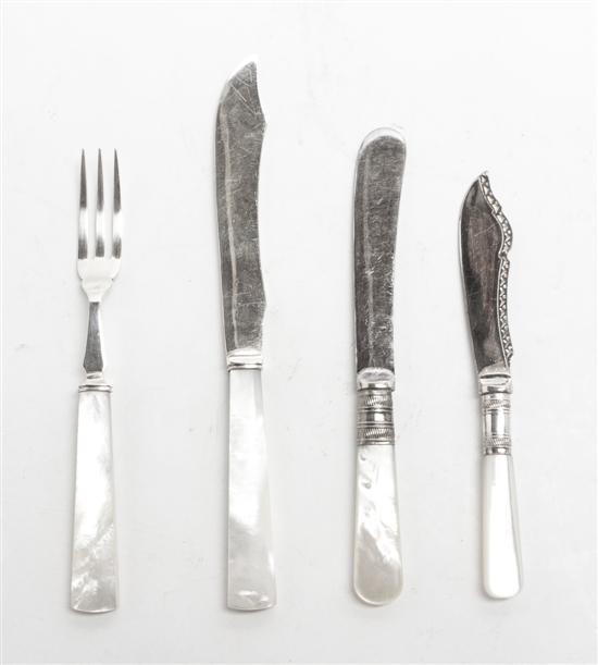 A Cased English Silverplate and