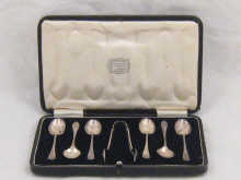 A cased set of six silver teaspoons