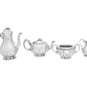 A Cased Victorian Silver Four-Piece