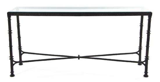 A Cast and Wrought Iron Console