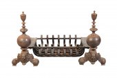 A CAST AND WROUGHT IRON DOG GR