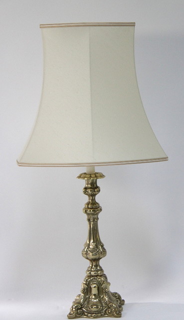 A cast brass lamp 40.5cm (16") high