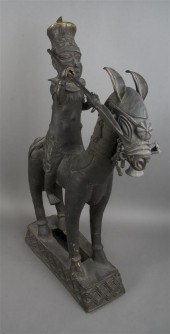 A Cast Bronze Equestrian Figur