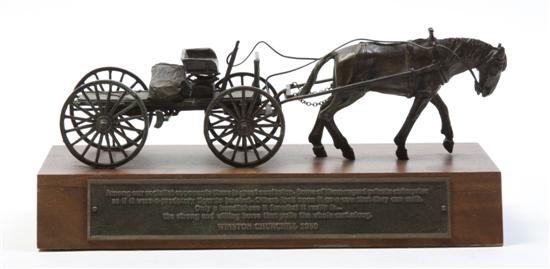 A Cast Bronze Sculpture of a