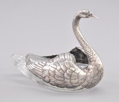A Cast Glass and Sterling Silver