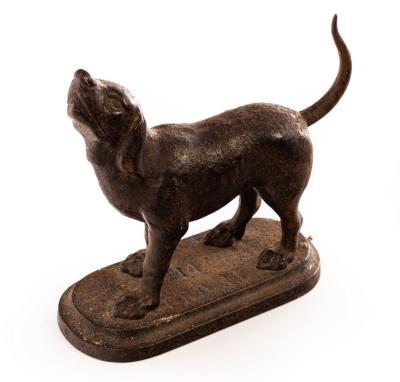 A cast iron doorstop modelled as