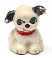 A CAST IRON FIGURAL PUP PAPERW