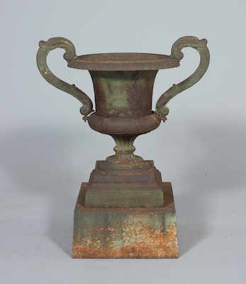 A Cast Iron Garden Urn By Walbridge