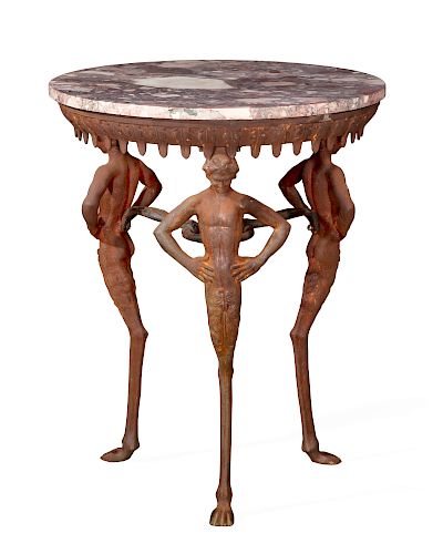 A CAST IRON PUB TABLE, LATE 19TH