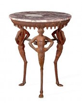 A CAST IRON PUB TABLE, LATE 19
