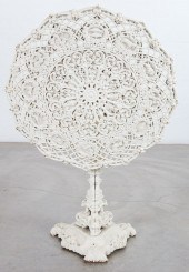 A CAST IRON TILT TOP ZODIAC GA