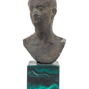 A Cast Metal Bust of a Man 20th