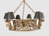 A Cast Metal Chandelier With s