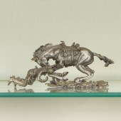 A CAST METAL EQUESTRIAN GROUP