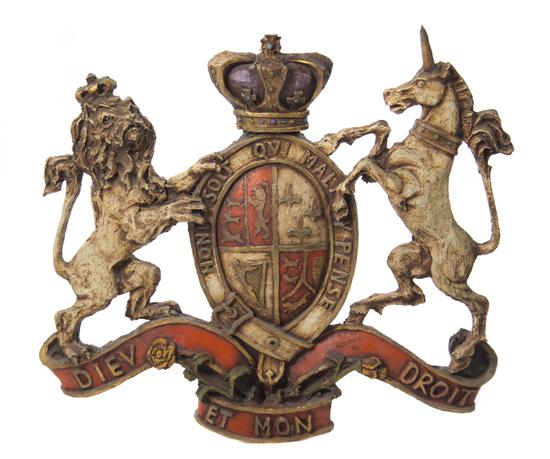 A Cast Plaster Armorial Overdoor