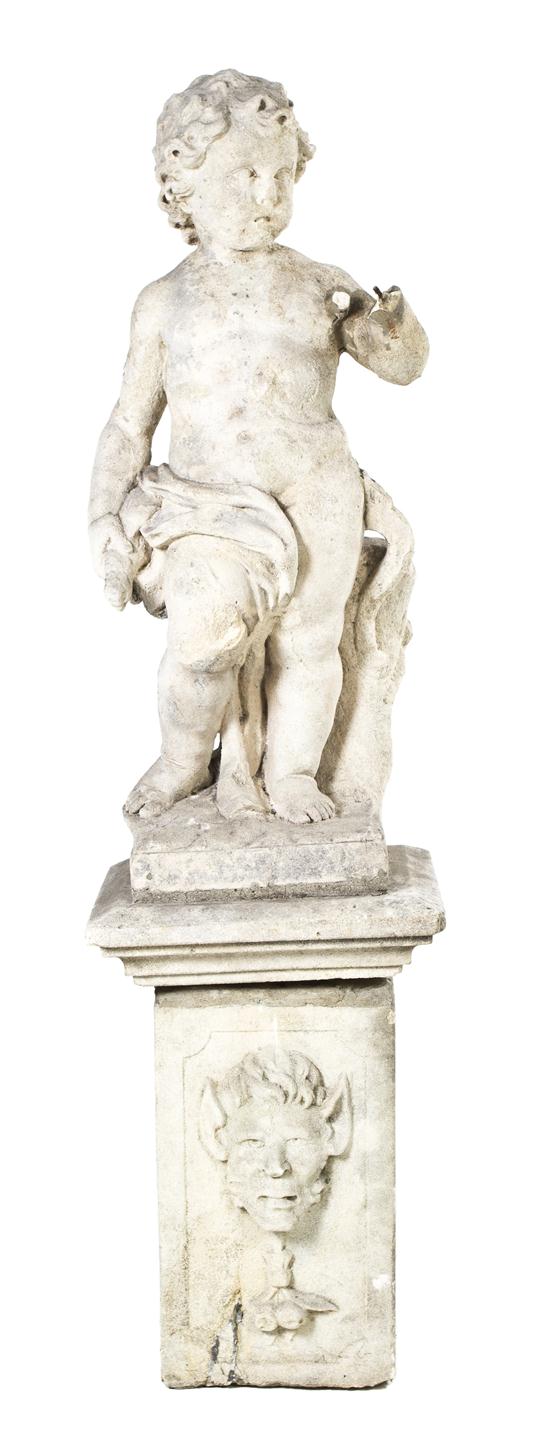 A Cast Stone Garden Sculpture
