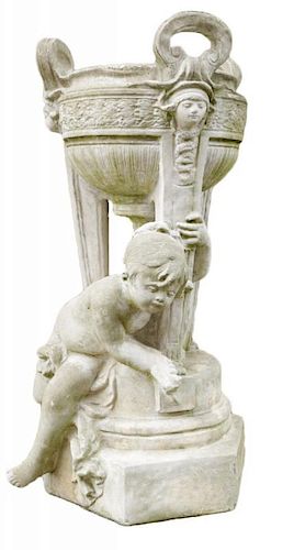 A CAST STONE PLANTERWith urn on
