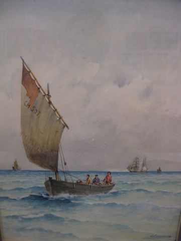 A. Caussin Watercolor ''Coming