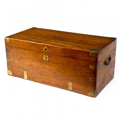 A cedar wood and brass bound