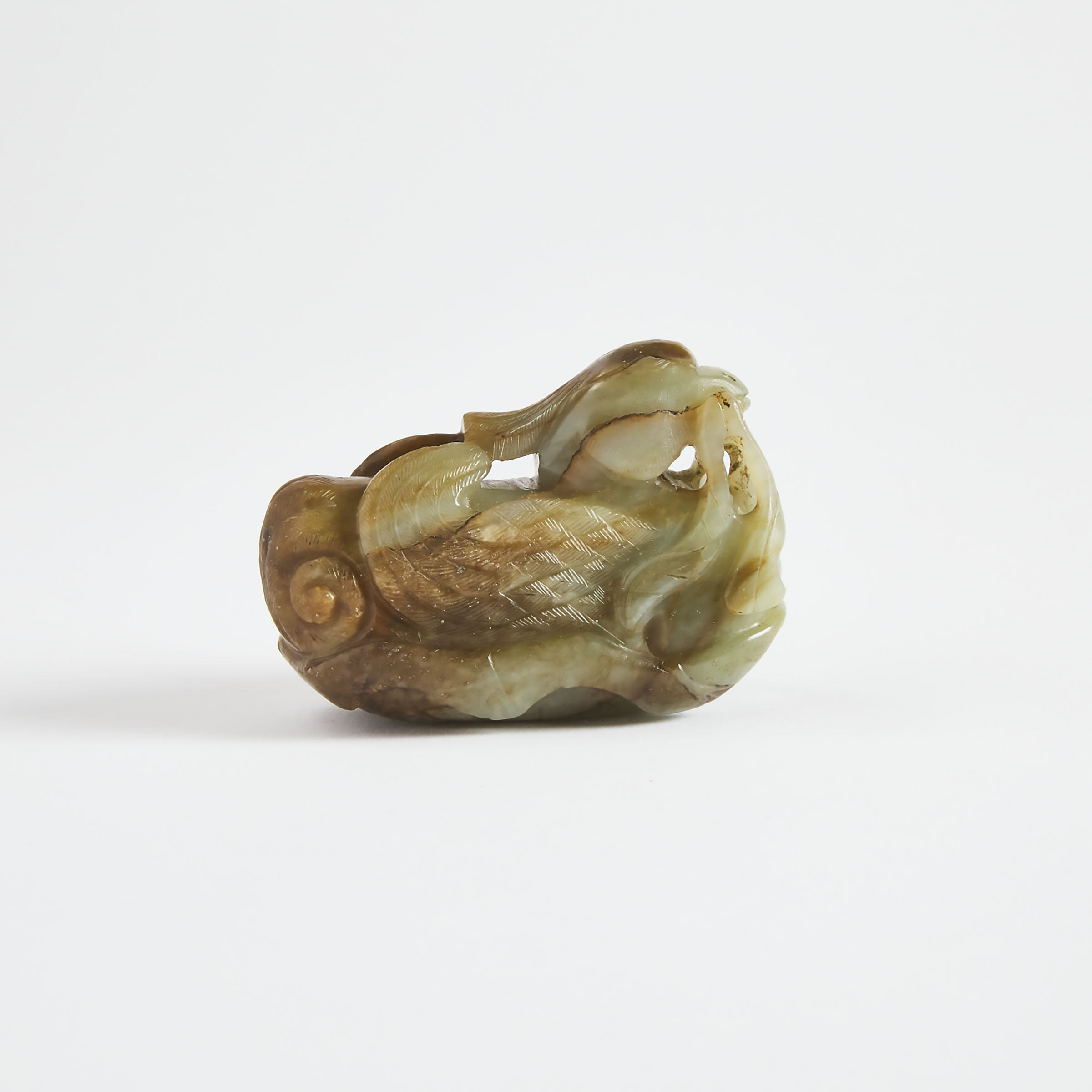 A Celadon and Russet Jade