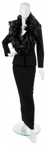 A Celine Black Wool Crepe Even